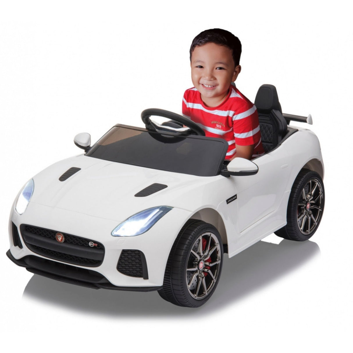 12V Jaguar F Type Kids 1-Seater Ride-On Car W/ Rubber Wheels, Music Player & RC