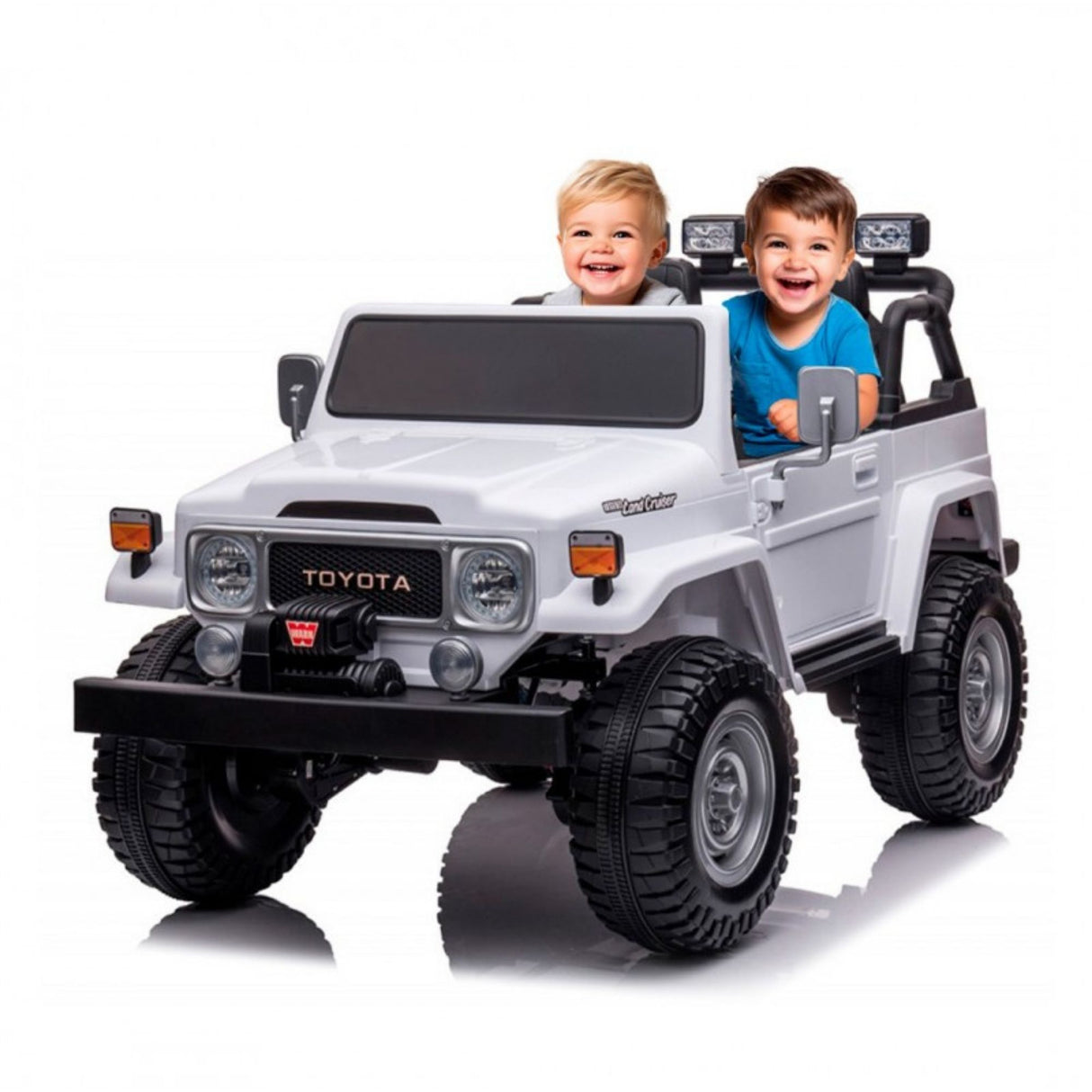 24V Toyota Premium 4x4 2-Seater Ride-On Truck W/ Rubber Wheels, Music Player & RC