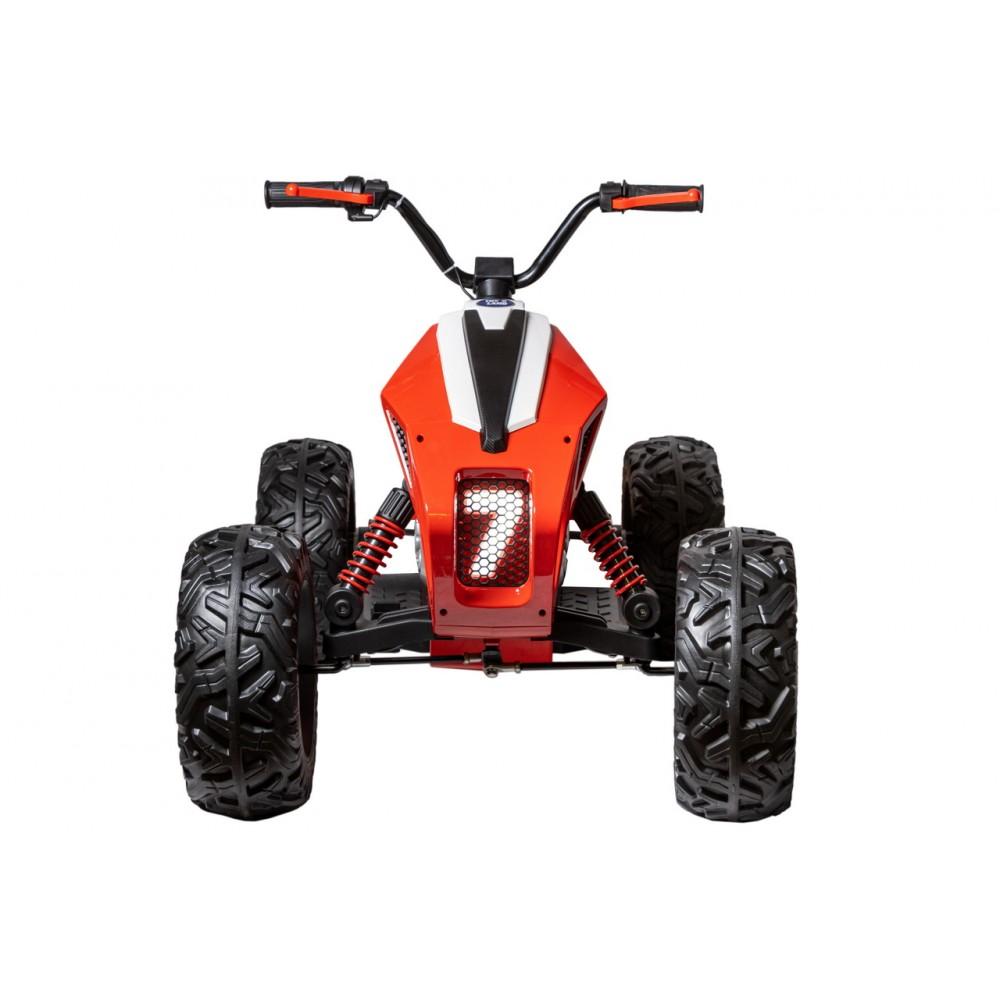 24V Adventure Pro 7 Edition Ride-On Quad W/ Rubber Wheels, Music Player & Lights