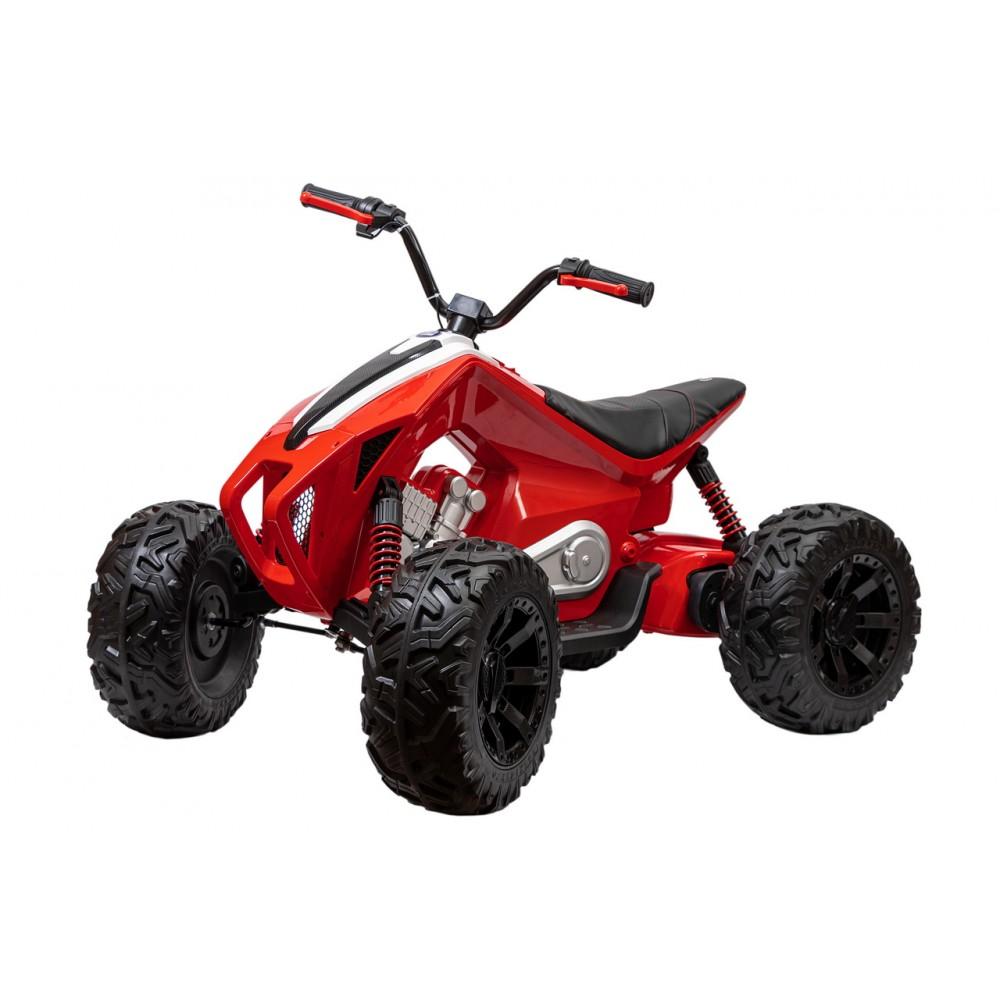 24V Adventure Pro 7 Edition Ride-On Quad W/ Rubber Wheels, Music Player & Lights