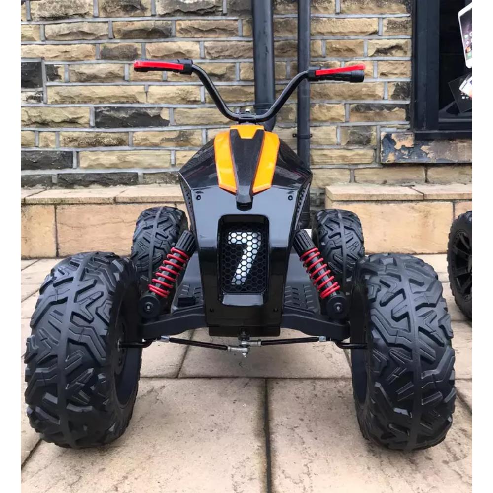 24V Adventure Pro 7 Edition Ride-On Quad W/ Rubber Wheels, Music Player & Lights