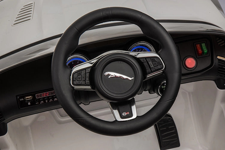 12V Jaguar F Type Kids 1-Seater Ride-On Car W/ Rubber Wheels, Music Player & RC