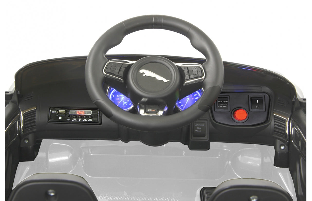 12V Jaguar F Type Kids 1-Seater Ride-On Car W/ Rubber Wheels, Music Player & RC