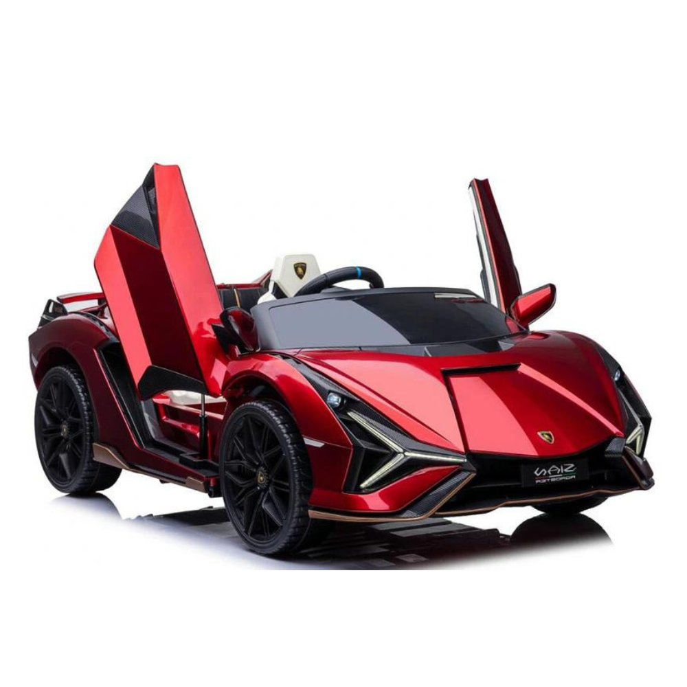 24V Lamborghini Sian 4x4 2-Seater Ride-On Car W/ Rubber Wheels, Music Player, Butterfly Doors & RC