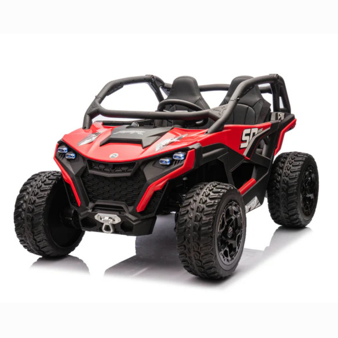 24V Trail Blazer Edition 4x4 Kids Off-Road Ride-On UTV Buggy W/ Rubber Wheels, Music Player & RC