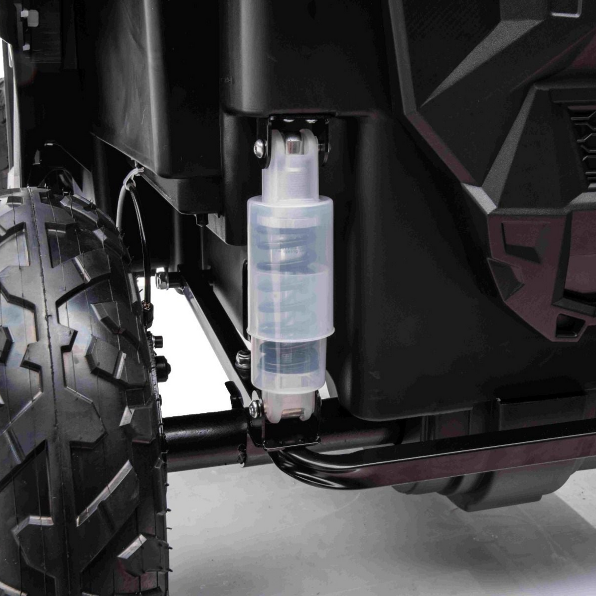 24V Ultra Treck 180-Watt Brushless Edition XXL 2-Seater UTV for Advanced Drivers W/ Inflatable Rubber Tires, Music Player & Lights