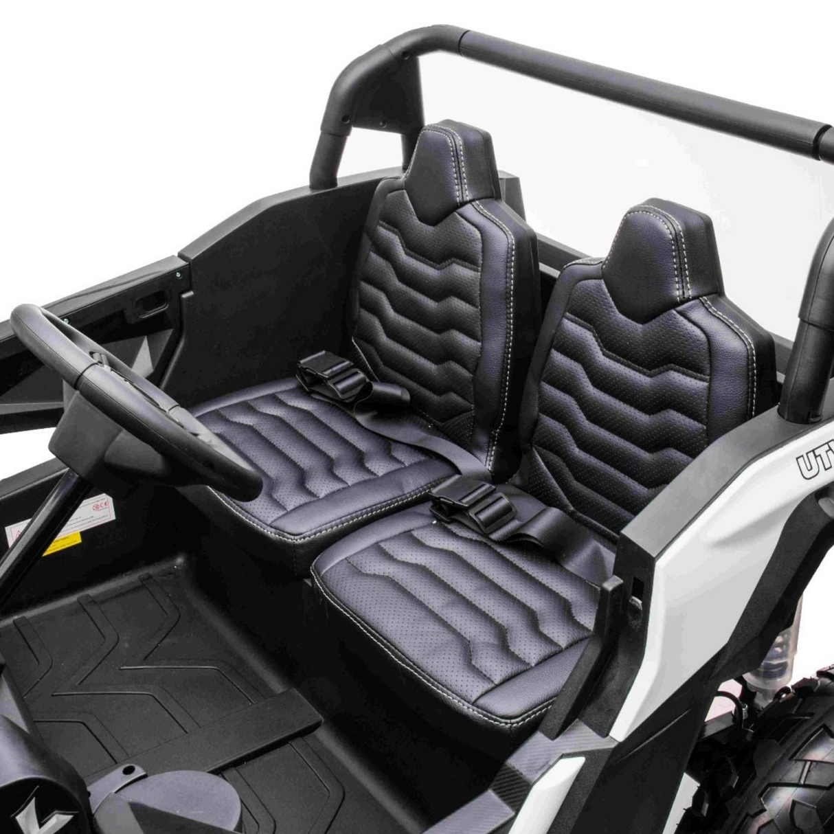 24V Ultra Treck 180-Watt Brushless Edition XXL 2-Seater UTV for Advanced Drivers W/ Inflatable Rubber Tires, Music Player & Lights