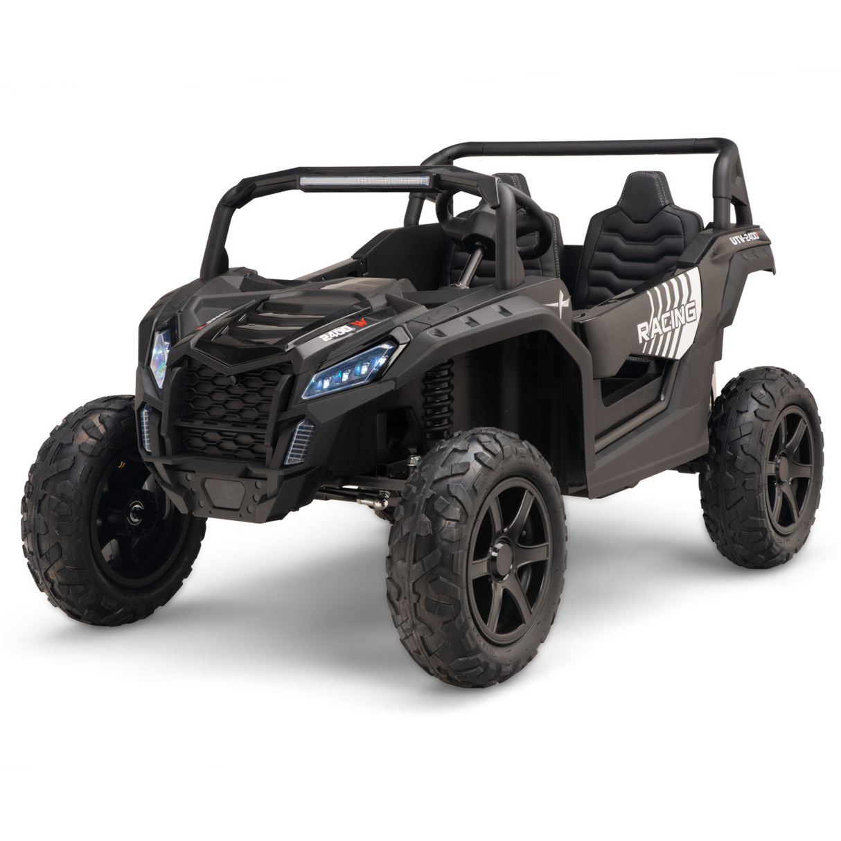 24V Ultra Treck 180-Watt Brushless Edition XXL 2-Seater UTV for Advanced Drivers W/ Inflatable Rubber Tires, Music Player & Lights
