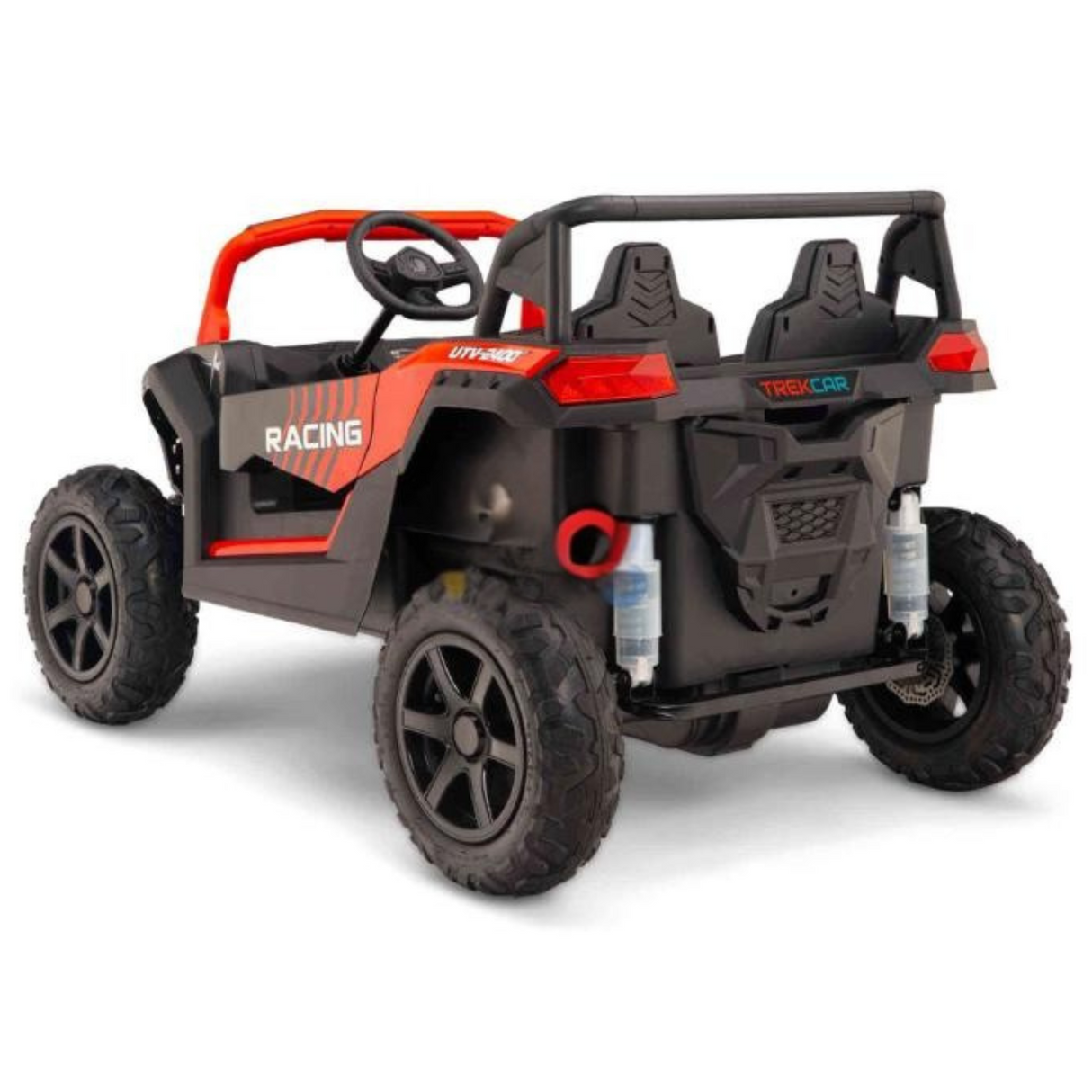 24V Ultra Treck 180-Watt Brushless Edition XXL 2-Seater UTV for Advanced Drivers W/ Inflatable Rubber Tires, Music Player & Lights