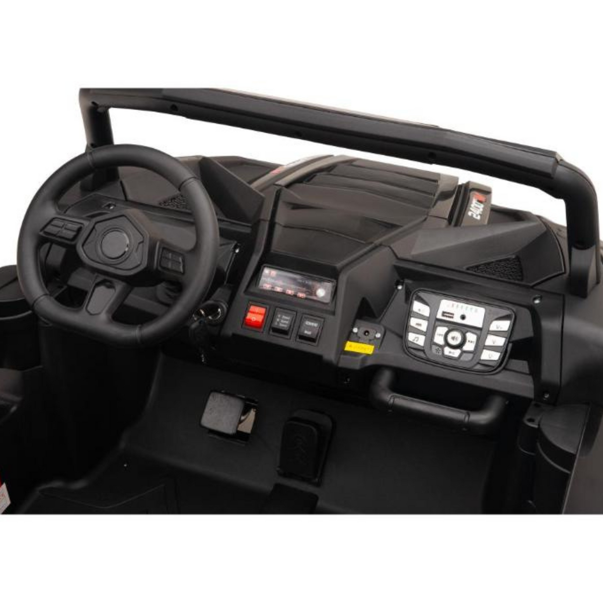 24V Ultra Treck 180-Watt Brushless Edition XXL 2-Seater UTV for Advanced Drivers W/ Inflatable Rubber Tires, Music Player & Lights