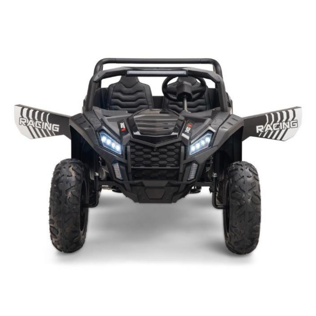 24V Ultra Treck 180-Watt Brushless Edition XXL 2-Seater UTV for Advanced Drivers W/ Inflatable Rubber Tires, Music Player & Lights