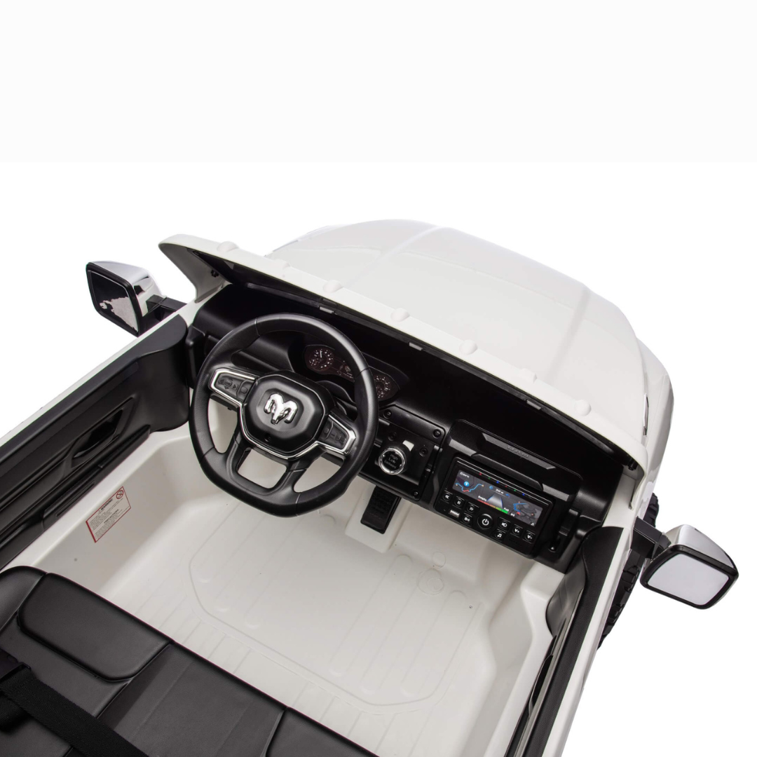 24V RAM 3500 Complete XXL Edition 4x4 Kids 2-Seater Ride-On Truck W/ Rubber Wheels, Music Player & RC