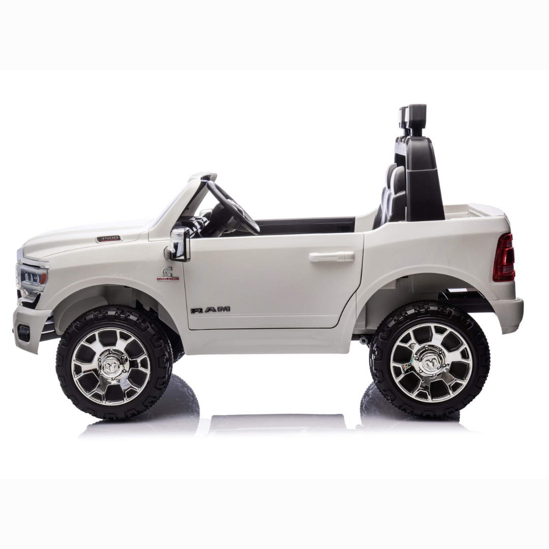 24V RAM 3500 Complete XXL Edition 4x4 Kids 2-Seater Ride-On Truck W/ Rubber Wheels, Music Player & RC
