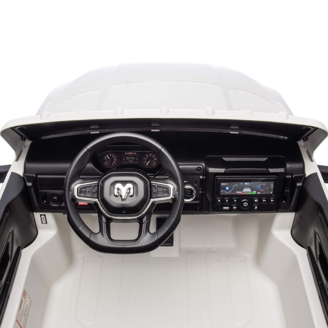 24V RAM 3500 Complete XXL Edition 4x4 Kids 2-Seater Ride-On Truck W/ Rubber Wheels, Music Player & RC