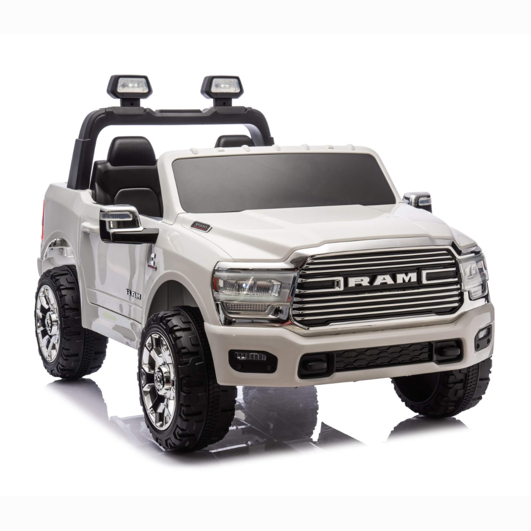 24V RAM 3500 Complete XXL Edition 4x4 Kids 2-Seater Ride-On Truck W/ Rubber Wheels, Music Player & RC