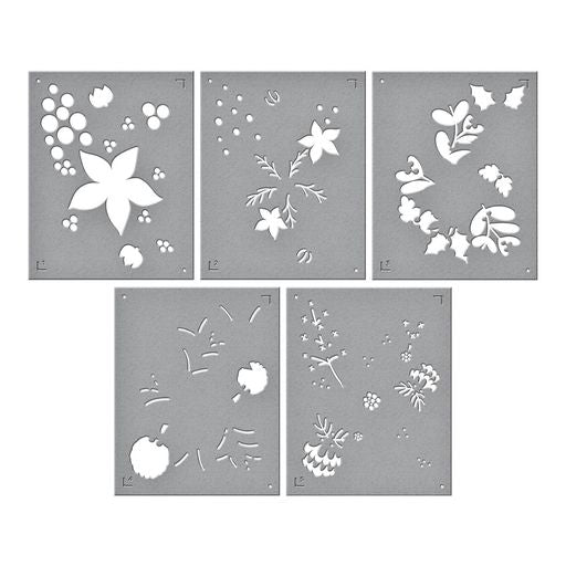 Christmas Florals Stencil from Classic Christmas Collection Etched Dies from the Classic Christmas Collection