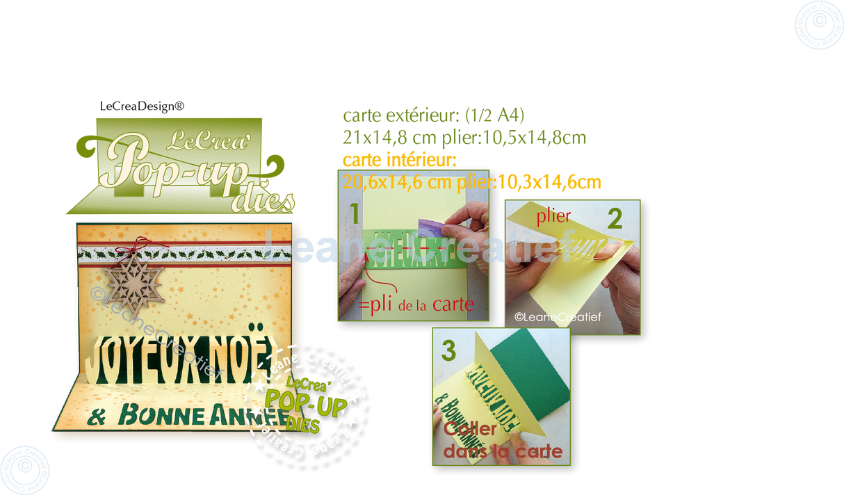 Lea’bilitie Pop-Up Joyeux Noël-Bonne Année Cutting Die