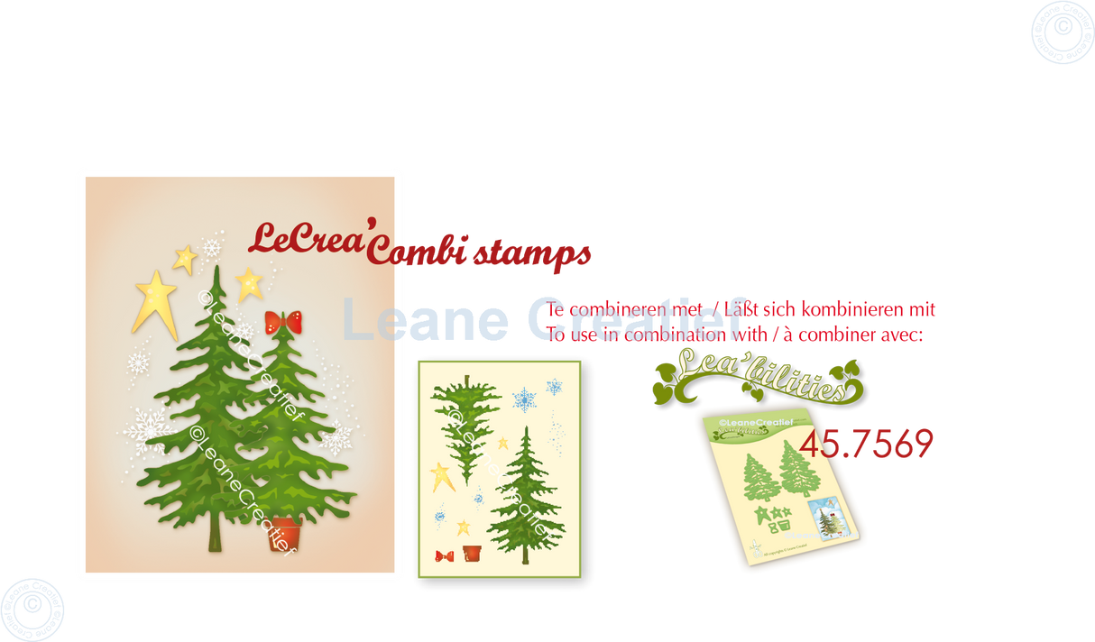 LeCreaDesign Combi Clear Stamp Christmas Trees