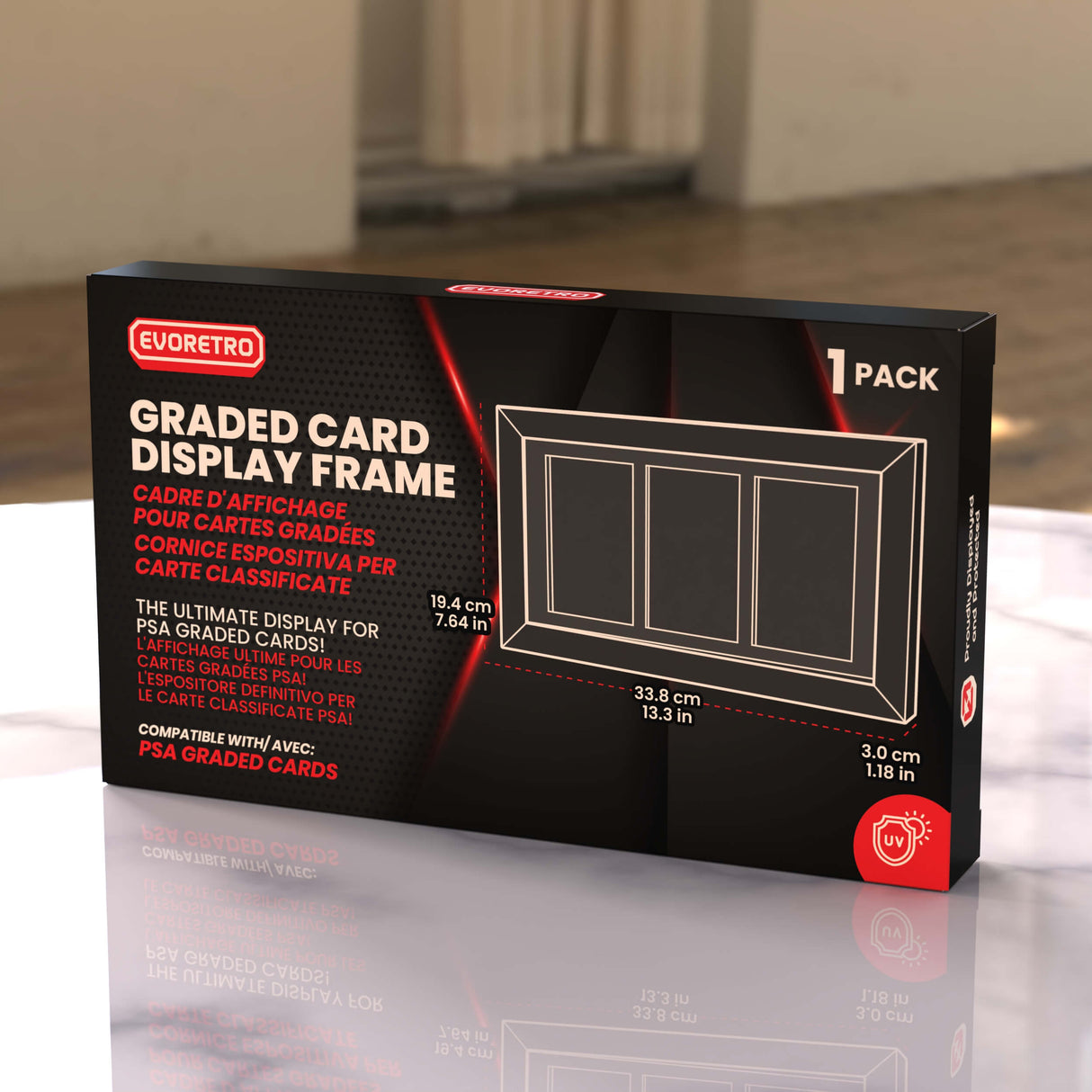 Premium PSA Graded Wooden Frame Display with UV Glass