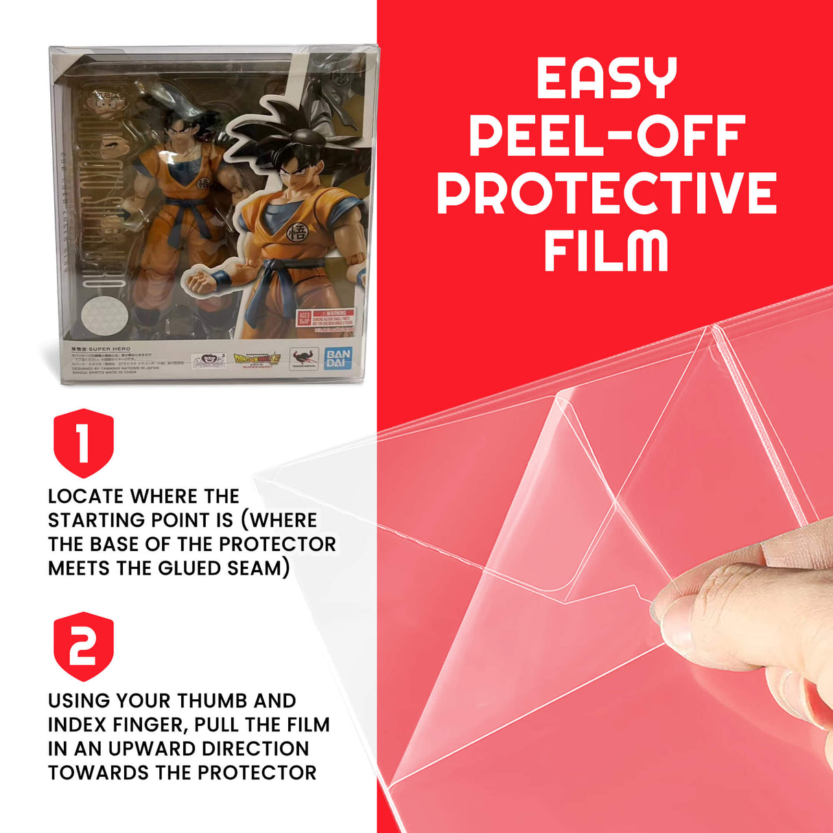 Display Case Protector for SH Figure Son Goku Super Hero PET Protector Pack of 10