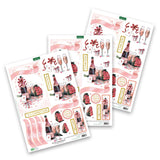 Die Cut Decoupage – Champagne And Roses (Pack Of 3)