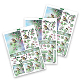 Die Cut Decoupage – Goldfinch In Cherry  (Pack Of 3)