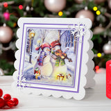 Die Cut Decoupage – Snow Couple Violin (Pack Of 3)