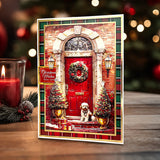 Die Cut Decoupage – Christmas Morning Door Scene (pack of 3)