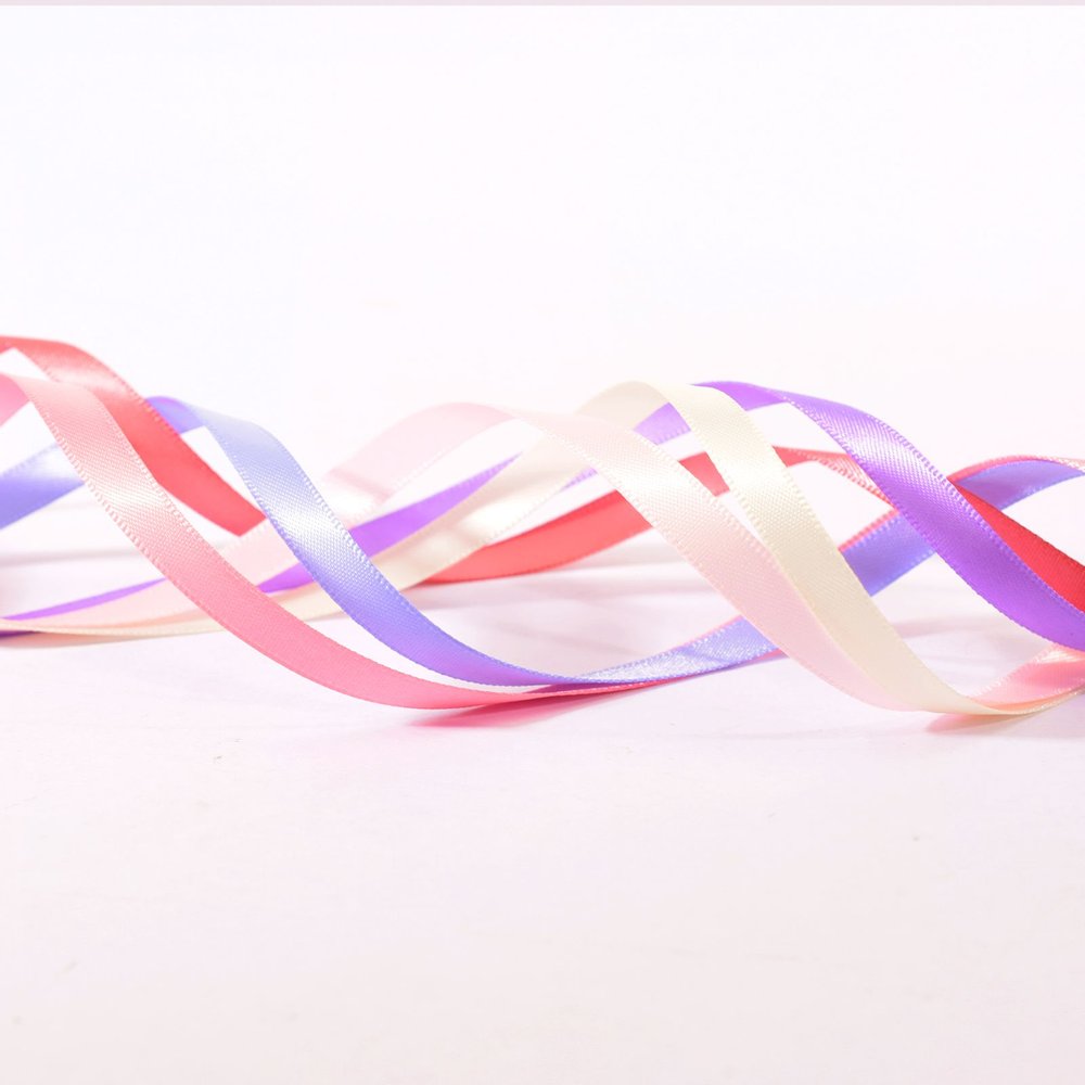 Vaessen Creative Satin Ribbon 6 Colours 6mmx2m Baby Pink