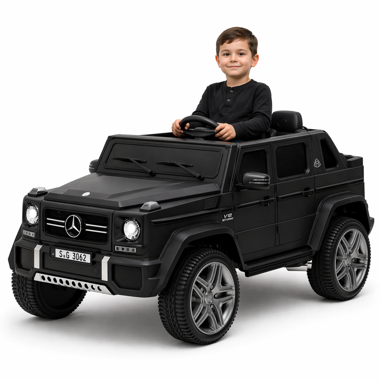 12V Mercedes Maybach G650 4x4 1-Seater Ride-On Truck W/ Rubber Wheels, Music Player & RC