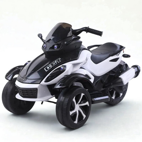 12V 3-Wheel Sport Edition Ride-on Bike W/ Rubber Wheels, Music Player & Lights