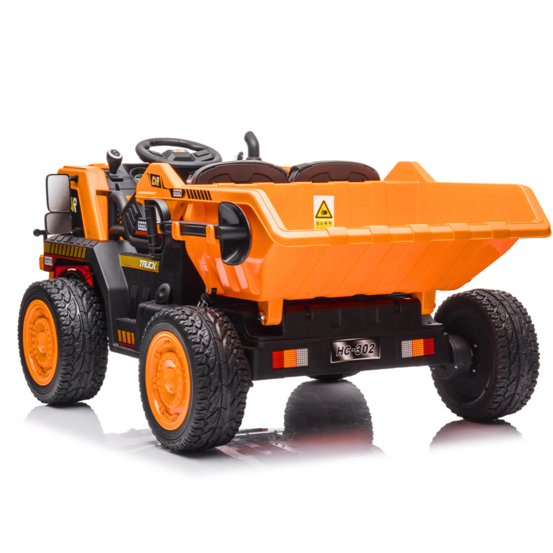 Camion à benne basculante pour enfants : camion à deux places 12 V avec mécanisme de déversement automatique amusant