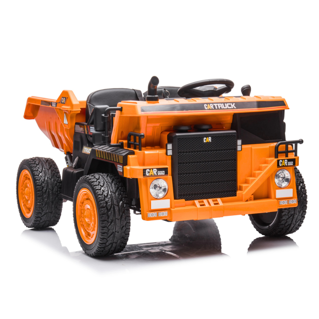 Camion à benne basculante pour enfants : camion à deux places 12 V avec mécanisme de déversement automatique amusant