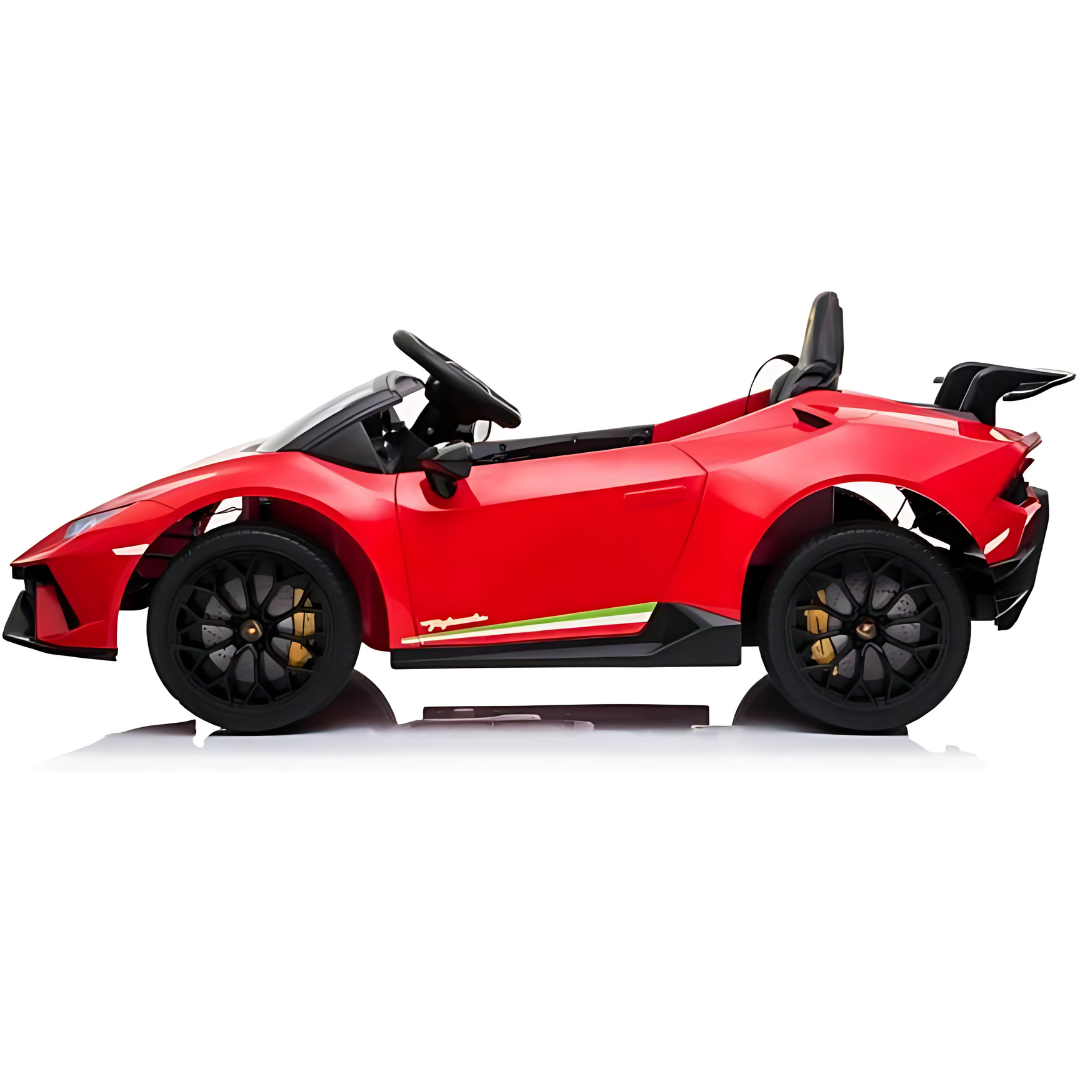12V Lamborghini Huracan 4x4 1-Seater Ride-On Car W/ Rubber Wheels, Music Player & RC