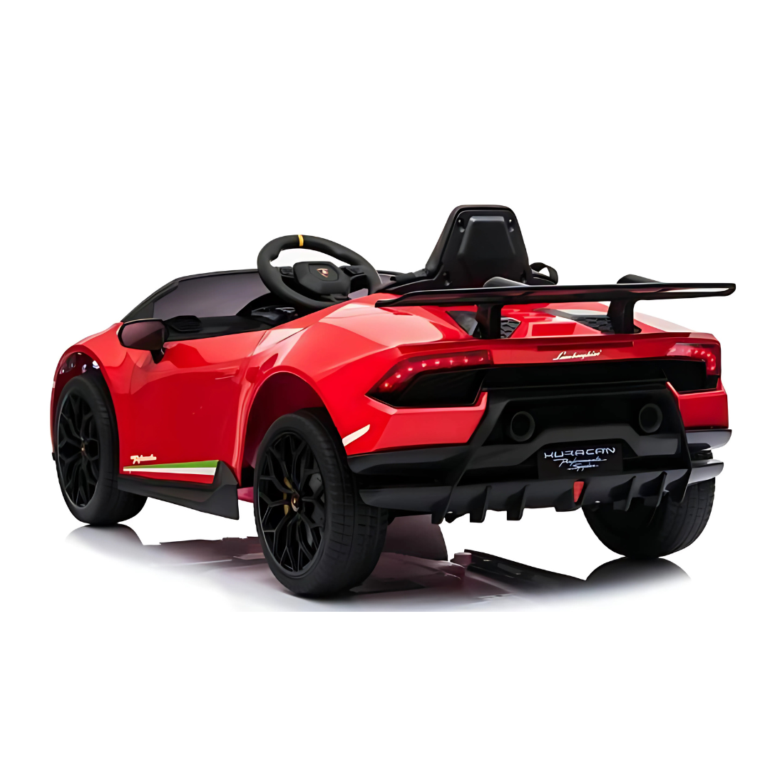 12V Lamborghini Huracan 4x4 1-Seater Ride-On Car W/ Rubber Wheels, Music Player & RC