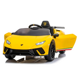 12V Lamborghini Huracan 4x4 1-Seater Ride-On Car W/ Rubber Wheels, Music Player & RC