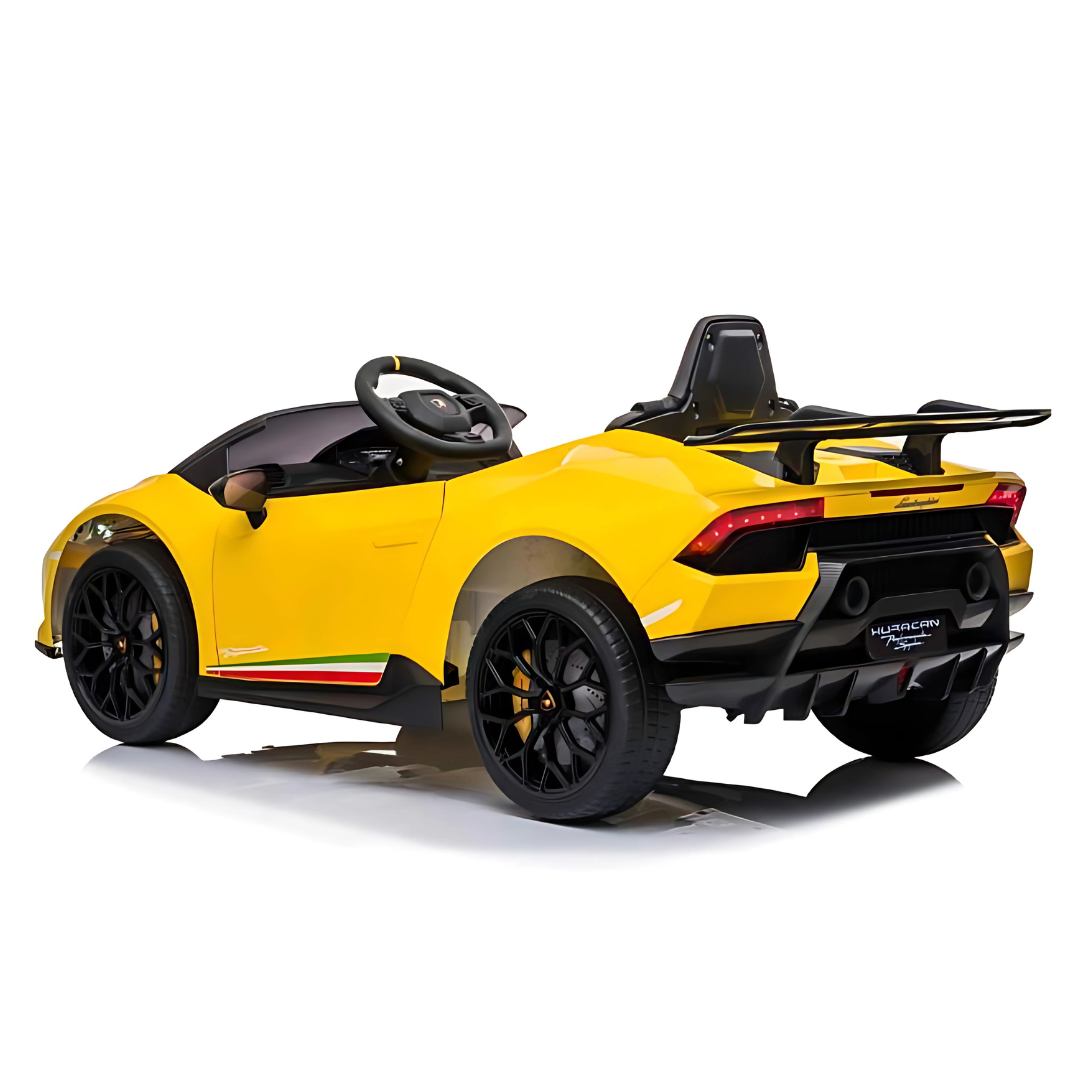 12V Lamborghini Huracan 4x4 1-Seater Ride-On Car W/ Rubber Wheels, Music Player & RC
