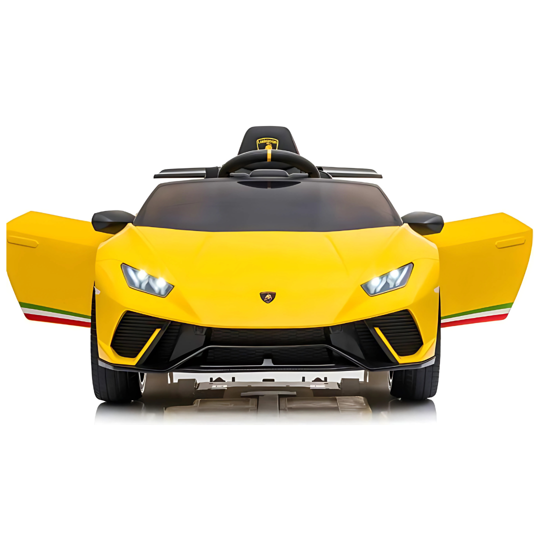12V Lamborghini Huracan 4x4 1-Seater Ride-On Car W/ Rubber Wheels, Music Player & RC