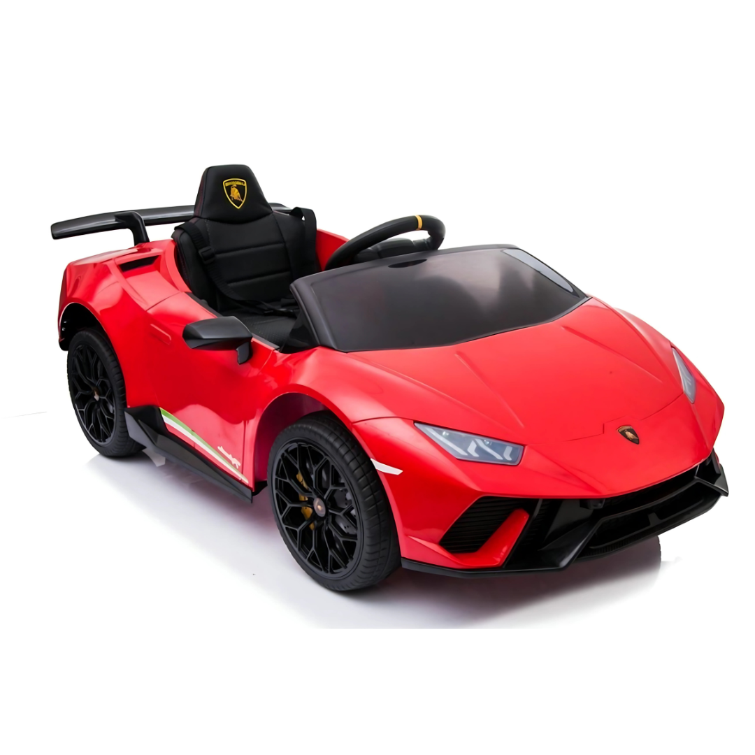12V Lamborghini Huracan 4x4 1-Seater Ride-On Car W/ Rubber Wheels, Music Player & RC