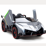 12V Lamborghini Veneno 4x4 1-Seater Ride-On Car W/ Rubber Wheels, Music Player, Butterfly Doors & RC