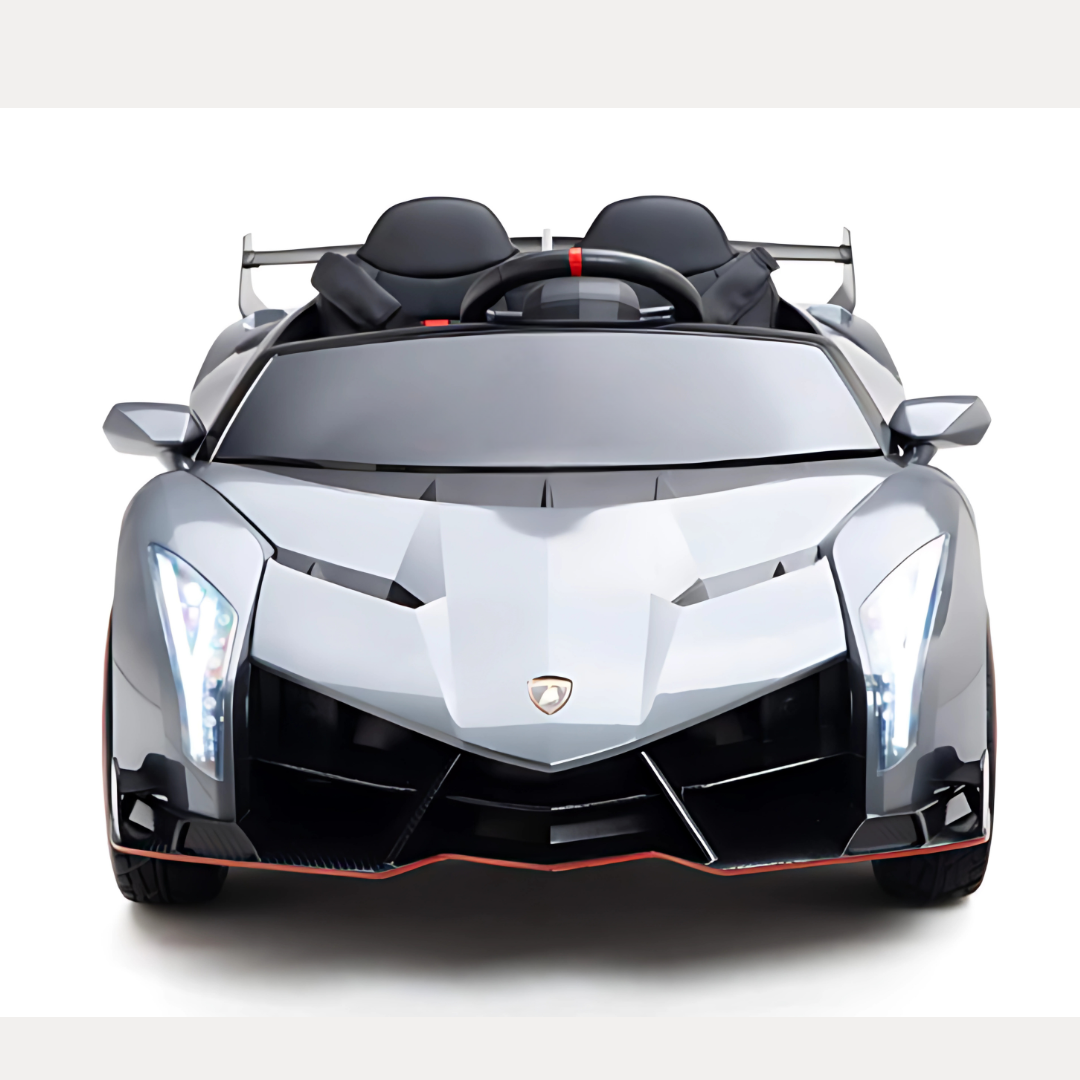 12V Lamborghini Veneno 4x4 1-Seater Ride-On Car W/ Rubber Wheels, Music Player, Butterfly Doors & RC