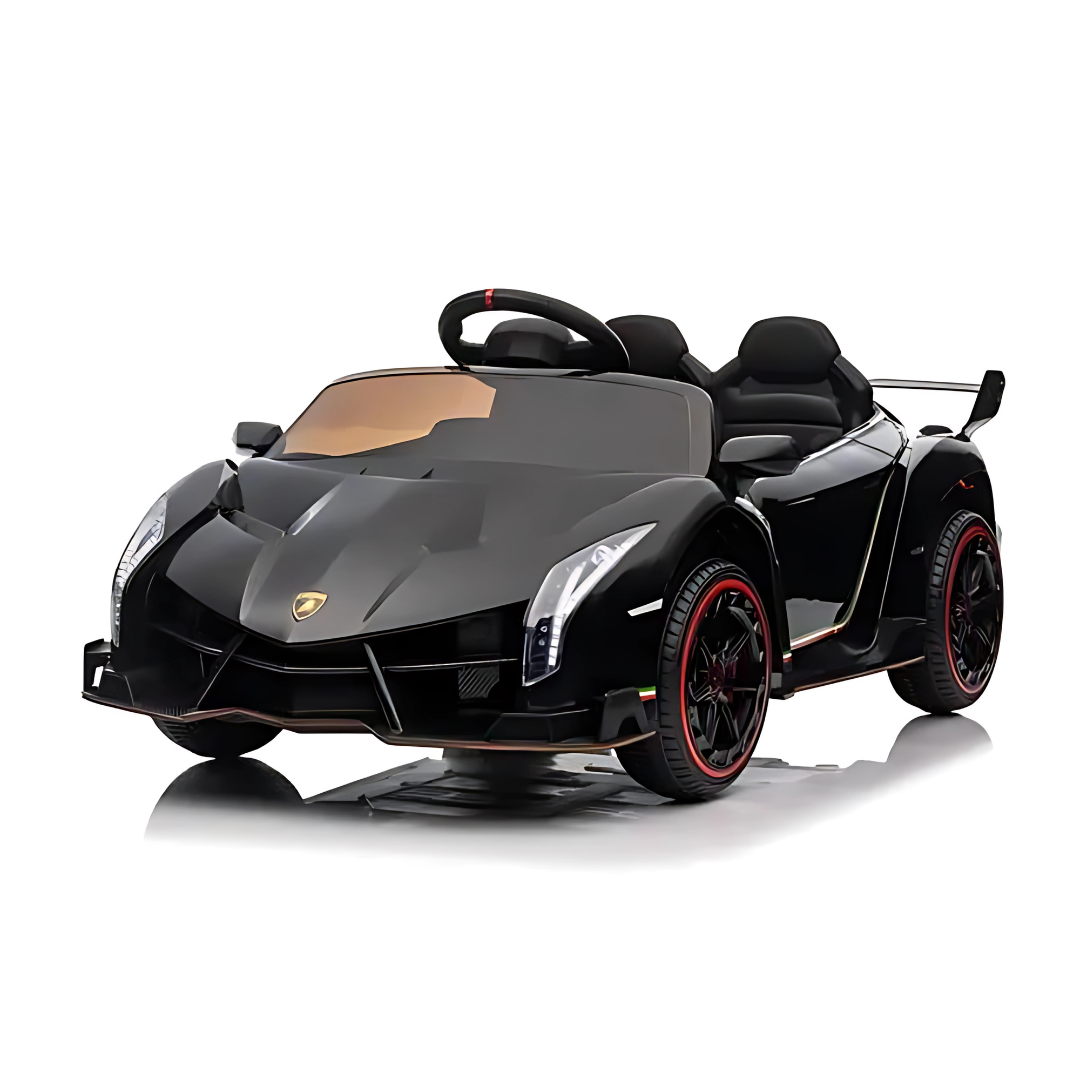 12V Lamborghini Veneno 4x4 1-Seater Ride-On Car W/ Rubber Wheels, Music Player, Butterfly Doors & RC