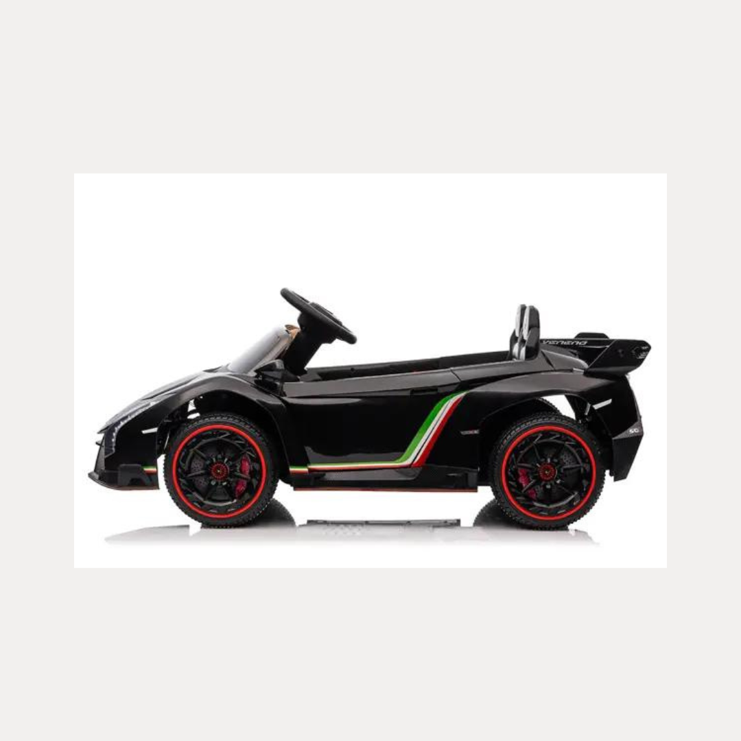 12V Lamborghini Veneno 4x4 1-Seater Ride-On Car W/ Rubber Wheels, Music Player, Butterfly Doors & RC