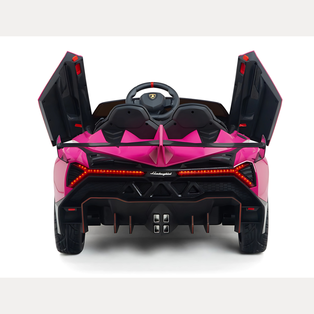 12V Lamborghini Veneno 4x4 1-Seater Ride-On Car W/ Rubber Wheels, Music Player, Butterfly Doors & RC