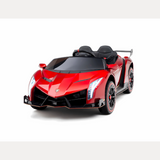 12V Lamborghini Veneno 4x4 1-Seater Ride-On Car W/ Rubber Wheels, Music Player, Butterfly Doors & RC