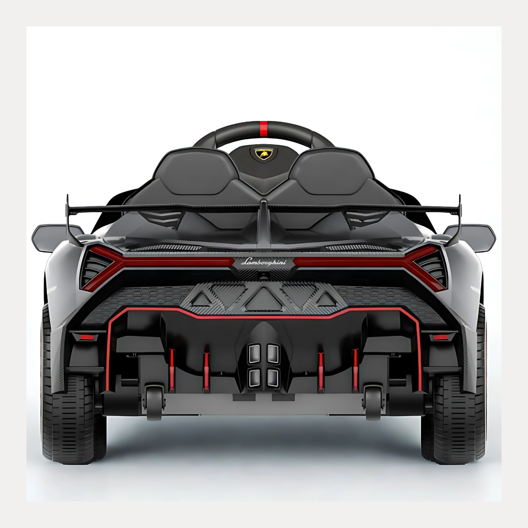 12V Lamborghini Veneno 4x4 1-Seater Ride-On Car W/ Rubber Wheels, Music Player, Butterfly Doors & RC
