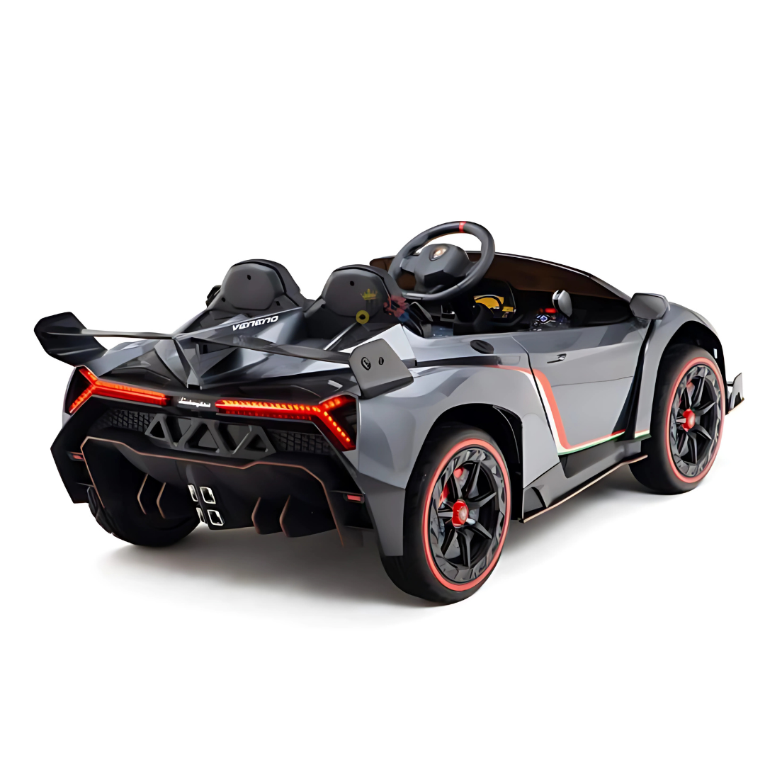 12V Lamborghini Veneno 4x4 1-Seater Ride-On Car W/ Rubber Wheels, Music Player, Butterfly Doors & RC