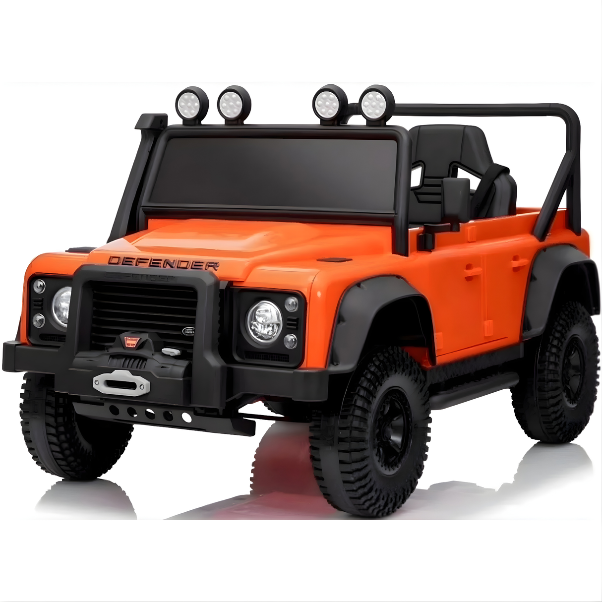 12V Land Rover Defender 1-Seater Ride-on Truck W/ Rubber Wheels, Music Player & RC