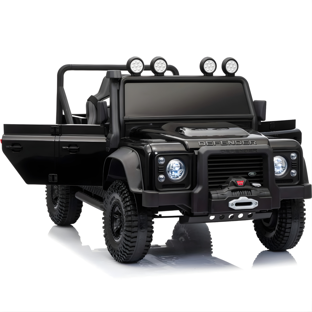 12V Land Rover Defender 1-Seater Ride-on Truck W/ Rubber Wheels, Music Player & RC