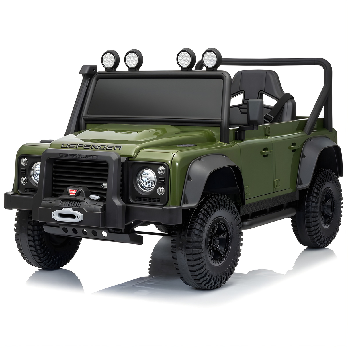 12V Land Rover Defender 1-Seater Ride-on Truck W/ Rubber Wheels, Music Player & RC
